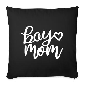 Junge Mama Süße Herz Schwangerschaft Baby Junge Muttertag - Sofakissenbezug 45 x 45 cm - Schwarz - Vorne