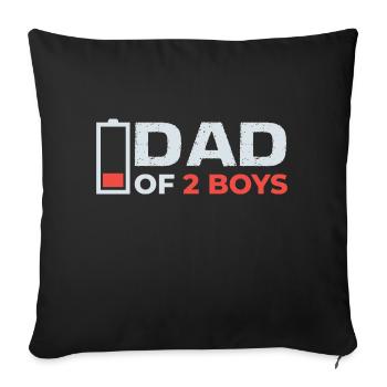 Dad of 2 sons Father's Day Father Son Partner Look - Sofa pillowcase 17,3'' x 17,3'' (45 x 45 cm) - black - Front