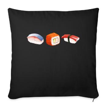 Sushi - Sofa pillowcase 17,3'' x 17,3'' (45 x 45 cm) - black - Front