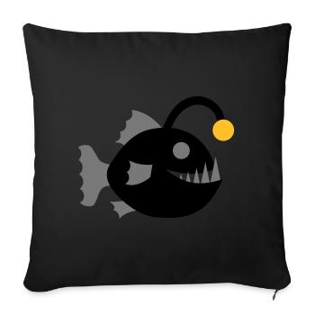 Frogfish Fish Lanternfish Graphic Deep Sea - Sofa pillowcase 17,3'' x 17,3'' (45 x 45 cm) - black - Front