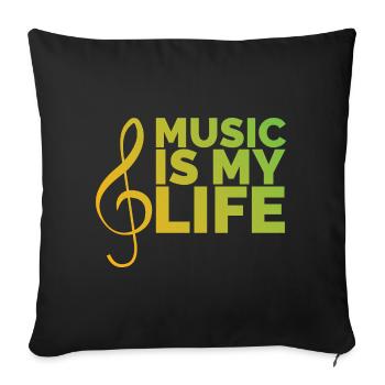 music is my life music Musician Piano GItarre Logo - Sofa pillowcase 17,3'' x 17,3'' (45 x 45 cm) - black - Front