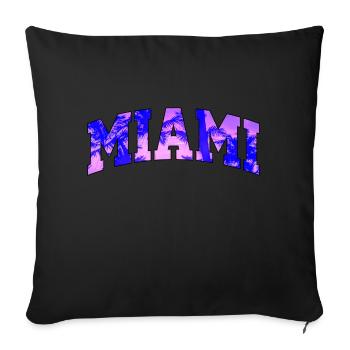 Miami logo: Collegiate design with a tropical vibe - Sofa pillowcase 17,3'' x 17,3'' (45 x 45 cm) - black - Front