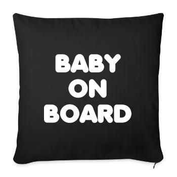 Bébé à bord - Housse de coussin décorative 45 x 45 cm - noir - Devant