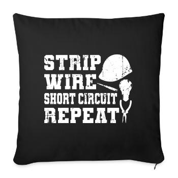 Electrical Engineer Quote - Sofa pillowcase 17,3'' x 17,3'' (45 x 45 cm) - black - Front