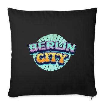 Berlin Germany City Font Pop Art Comic - Sofa pillowcase 17,3'' x 17,3'' (45 x 45 cm) - black - Front