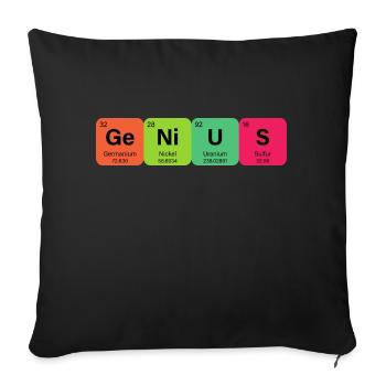 Genius Periodensystem Element - Sofakissenbezug 45 x 45 cm - Schwarz - Vorne