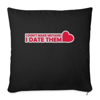 Date Erreurs Citation Logo - Housse de coussin décorative 45 x 45 cm - noir - Devant