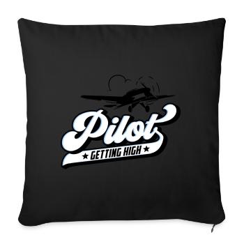 Fliegen Flieger Pilot Pilotin | Farben änderbar - Sofakissenbezug 45 x 45 cm - Schwarz - Vorne