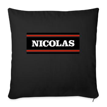 NICOLAS - Housse de coussin décorative 45 x 45 cm - noir - Devant