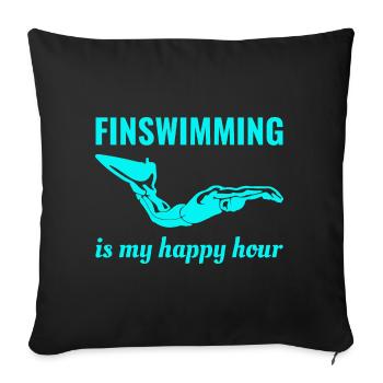Finswimming Swimming Swimmer Swim Water Sport - Sofa pillowcase 17,3'' x 17,3'' (45 x 45 cm) - black - Front