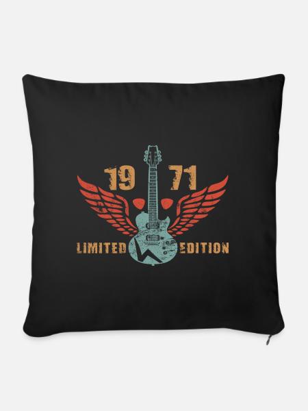 Gitarre Gitarrenspieler Gitarristin 1971 - Sofakissenbezug 45 x 45 cm - Schwarz