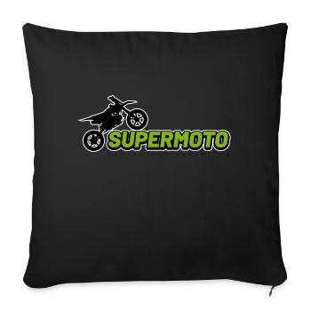 Supermoto schriftzug schwarz - Sofakissenbezug 45 x 45 cm - Schwarz - Vorne
