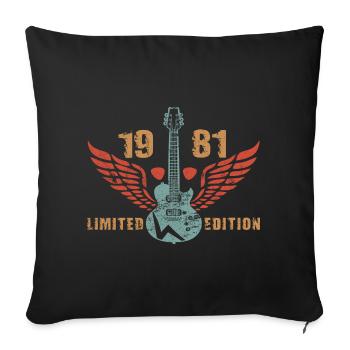 Gitarre Gitarrist Gitarrenspieler 1981 Geburtstag - Sofakissenbezug 45 x 45 cm - Schwarz - Vorne