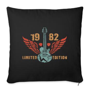 Guitar Guitar Player Guitarist 1982 - Sofa pillowcase 17,3'' x 17,3'' (45 x 45 cm) - black - Front