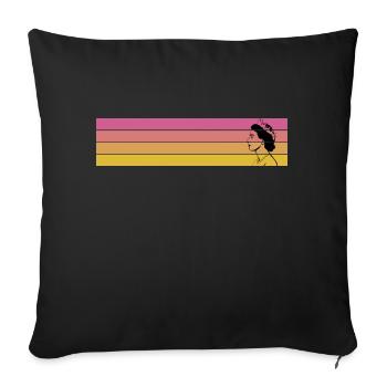 Elizabeth II retro vintage Queen Elizabeth 2 - Sofa pillowcase 17,3'' x 17,3'' (45 x 45 cm) - black - Front