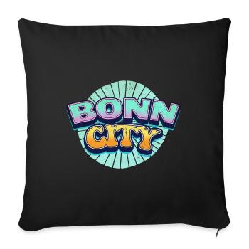 Bonn Germany City Font Pop Art Comic - Sofa pillowcase 17,3'' x 17,3'' (45 x 45 cm) - black - Front