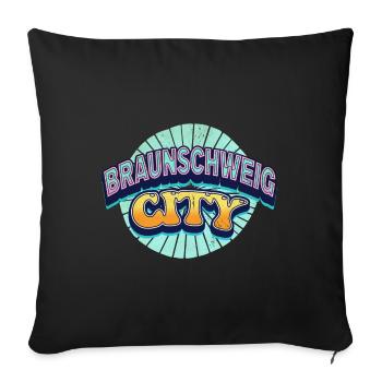 Braunschweig Germany Font Pop Art Comic - Sofa pillowcase 17,3'' x 17,3'' (45 x 45 cm) - black - Front