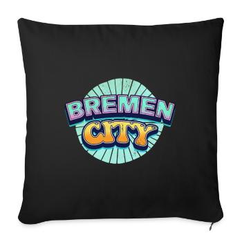 Bremen Germany City Font Pop Art Comic - Sofa pillowcase 17,3'' x 17,3'' (45 x 45 cm) - black - Front