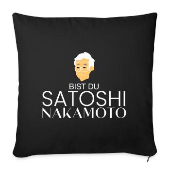 Bist du Satoshi Nakamoto? - Sofakissenbezug 45 x 45 cm - Schwarz - Vorne