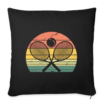 Retro Tennis Racket Tennis Player Ping Pong Game - Sofa pillowcase 17,3'' x 17,3'' (45 x 45 cm) - black - Front
