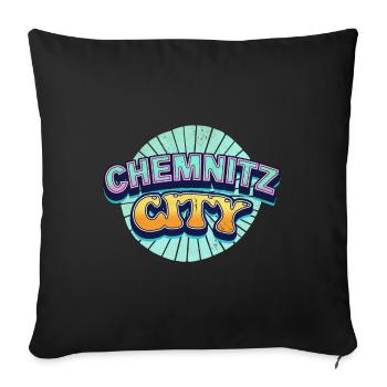 Chemnitz Germany City Font Pop Art Comic - Sofa pillowcase 17,3'' x 17,3'' (45 x 45 cm) - black - Front