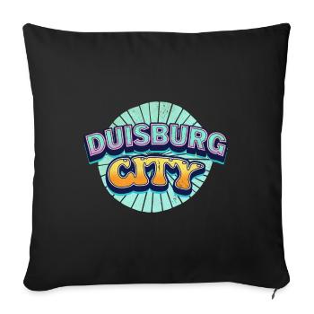 Duisburg Germany City Font Pop Art Comic - Sofa pillowcase 17,3'' x 17,3'' (45 x 45 cm) - black - Front