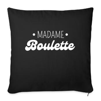 Madame boulette - Housse de coussin décorative 45 x 45 cm - noir - Devant