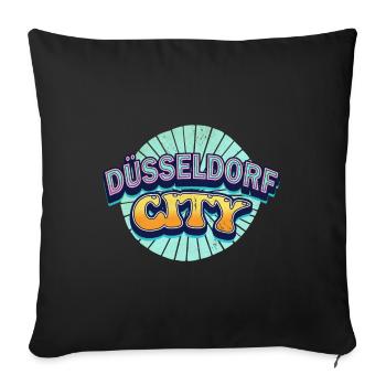Dusseldorf Germany City Font Pop Art Comic - Sofa pillowcase 17,3'' x 17,3'' (45 x 45 cm) - black - Front