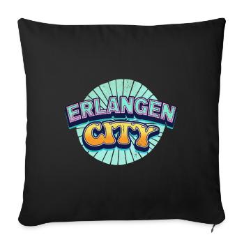 Erlangen Germany City Font Pop Art Comic - Sofa pillowcase 17,3'' x 17,3'' (45 x 45 cm) - black - Front