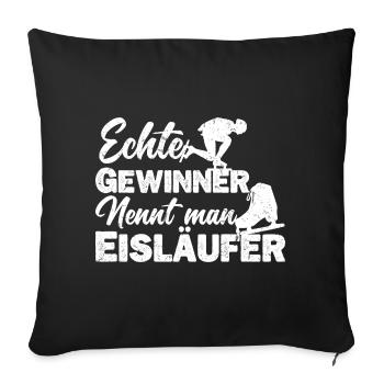 Eisläufer Eiskunstläufer Eislaufen Spruch - Sofakissenbezug 45 x 45 cm - Schwarz - Vorne