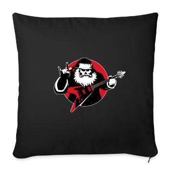 Père Noël Heavy Metal - Housse de coussin décorative 45 x 45 cm - noir - Devant