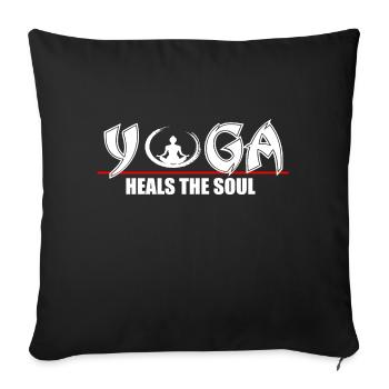 Yoga heilt die Seele - Sofakissenbezug 45 x 45 cm - Schwarz - Vorne