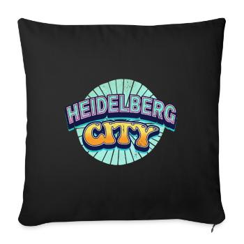Heidelberg Allemagne Ville Police Pop Art Comic - Housse de coussin décorative 45 x 45 cm - noir - Devant
