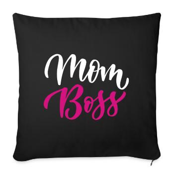 Mom Bos.s - Sofa pillowcase 17,3'' x 17,3'' (45 x 45 cm) - black - Front