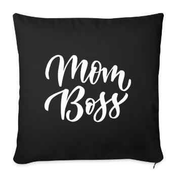 Mom Bos.s - Sofa pillowcase 17,3'' x 17,3'' (45 x 45 cm) - black - Front