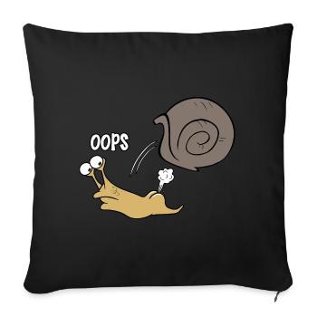 Schnecke oops - Sofakissenbezug 45 x 45 cm - Schwarz - Vorne