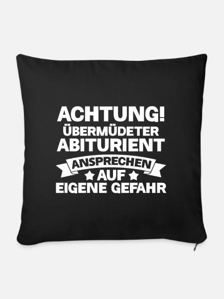 Abiturient Abifeier Abi Abitur - Sofakissenbezug 45 x 45 cm - Schwarz
