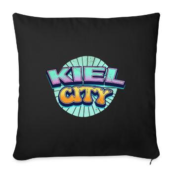 Kiel Germany City Font Pop Art Comic - Sofa pillowcase 17,3'' x 17,3'' (45 x 45 cm) - black - Front