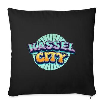 Kassel Germany City Font Pop Art Comic - Sofa pillowcase 17,3'' x 17,3'' (45 x 45 cm) - black - Front