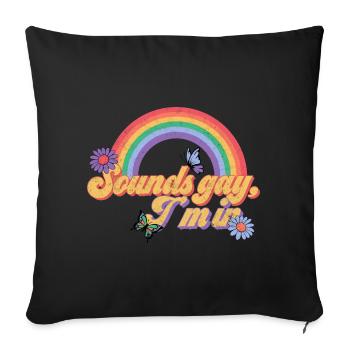 Schwul Lesbisch Regenbogen T-Shirt Geschenkidee - Sofakissenbezug 45 x 45 cm - Schwarz - Vorne