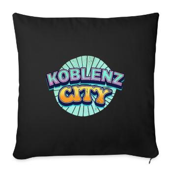 Coblence Allemagne Ville Police Pop Art Comic - Housse de coussin décorative 45 x 45 cm - noir - Devant