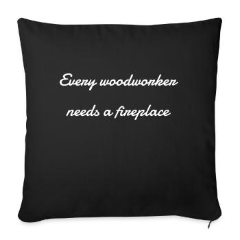 Tshirts charpentier Permet de jouer aux t-shirts de charpentier - Housse de coussin décorative 45 x 45 cm - noir - Devant