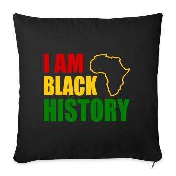 I am black history - Housse de coussin décorative 45 x 45 cm - noir - Devant