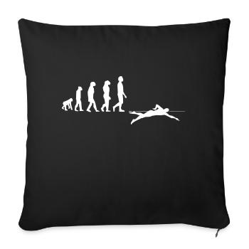 Evolution des Schwimmens - Sofakissenbezug 45 x 45 cm - Schwarz - Vorne