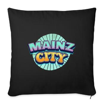 Mayence Allemagne Ville Police Pop Art Bande dessinée - Housse de coussin décorative 45 x 45 cm - noir - Devant