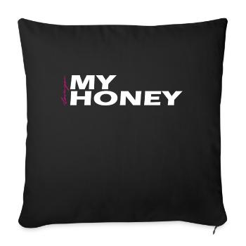 Mon cadeau de miel blanc - Housse de coussin décorative 45 x 45 cm - noir - Devant