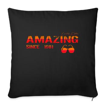 Incroyable depuis 1981 - Housse de coussin décorative 45 x 45 cm - noir - Devant
