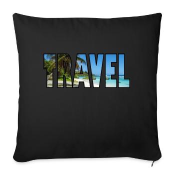 Voyage Voyage Vacances d’été Vacances - Housse de coussin décorative 45 x 45 cm - noir - Devant