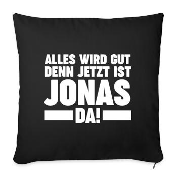 Jonas - Sofakissenbezug 45 x 45 cm - Schwarz - Vorne