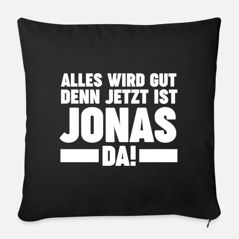 Jonas - Sofakissenbezug 45 x 45 cm - Schwarz